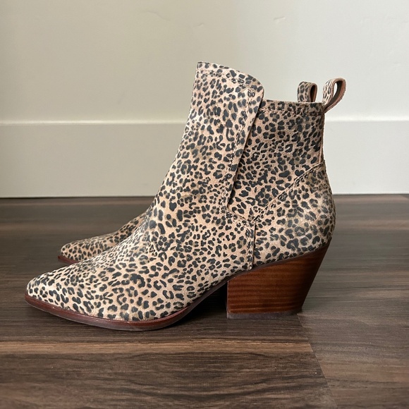 Dolce Vita Shoes - dolce vita Leopard Print Suede Pointed Toe Western Style Ankle Boot